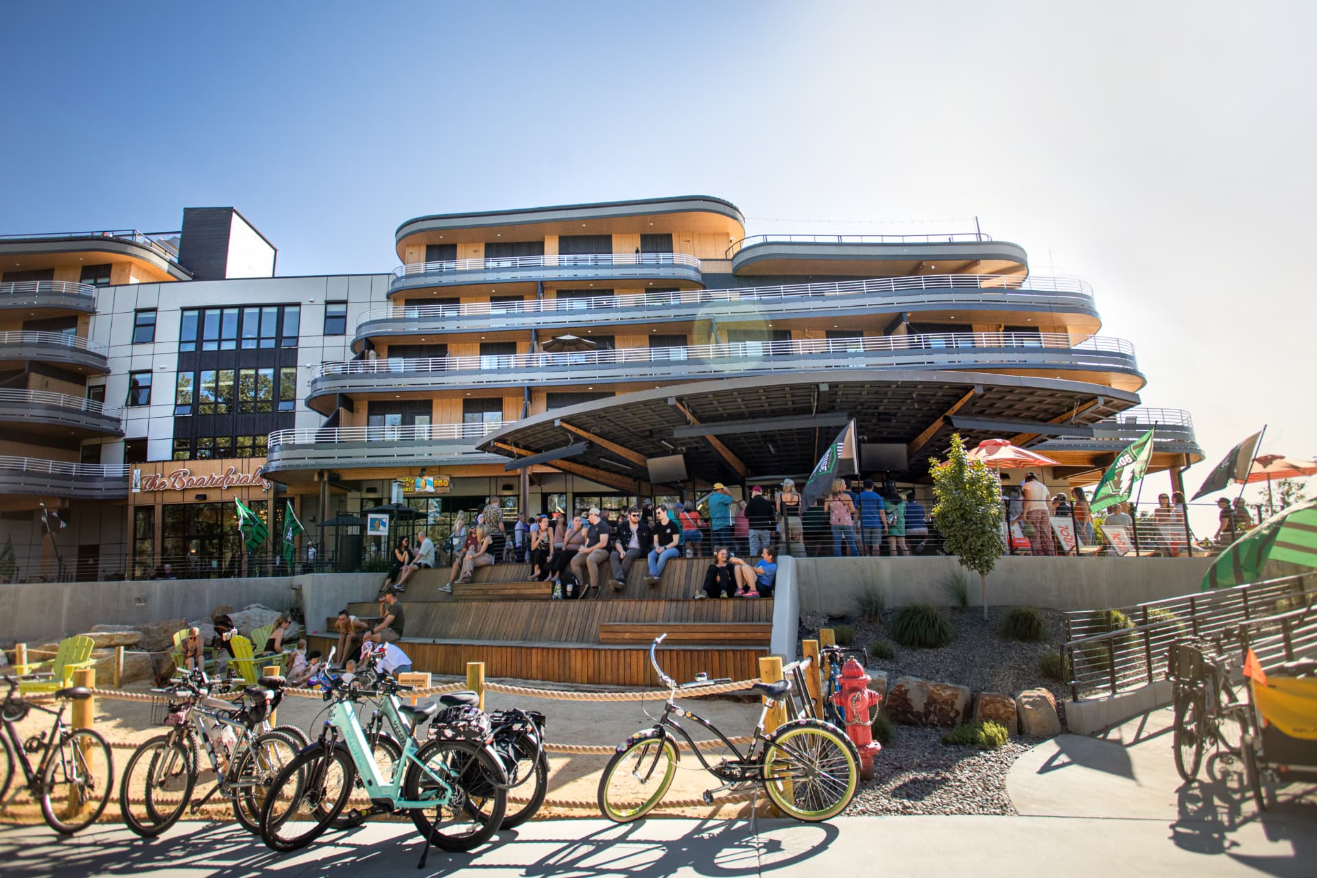 The Boardwalk waterfront district in Garden City, Idaho